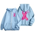thumbnail image 6 of Shadoumai Womens Zip Up Hoodie Cancer Awareness Pullover Long Sleeve Casual Athletic Sweatshirt With Pocket Drawstring Fall Winter Jackets, 6 of 6
