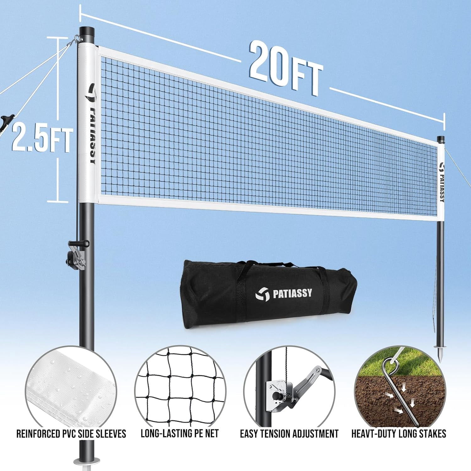Professional Badminton Set with Carbon Aluminum Badminton Rackets Set of 4, Outdoor Portable Badminton Net with Winch System, 4 Nylon and Bag