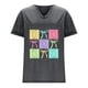 thumbnail image 3 of Corto para las Mujeres Casual Verano 2025 Pascua Impresión V-Cuello Camiseta, Ligero 95% Poliéster 5% Spandex Top para Toda la Temporada Hogar Y Diario, 3 of 7