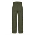 thumbnail image 5 of HaiMao Corduroy Pants Women Elastic Waist Mid-Rise Wide Leg Cropped Pants Baggy Barrel Jeans Trousers with Pockets Army Green 8(L), 5 of 6