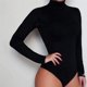thumbnail image 4 of Body de mujer de color sólido con cuello alto, ropa interior sexy que esculpe la cadera, ropa interior elástica de una pieza para yoga, 4 of 5