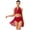 Burgundy, variant on iiniim Women Lyrical Dance Dress Shiny Rhinestones Crop Top with Skirted Leotard 2-Piece Costume Royal Blue S