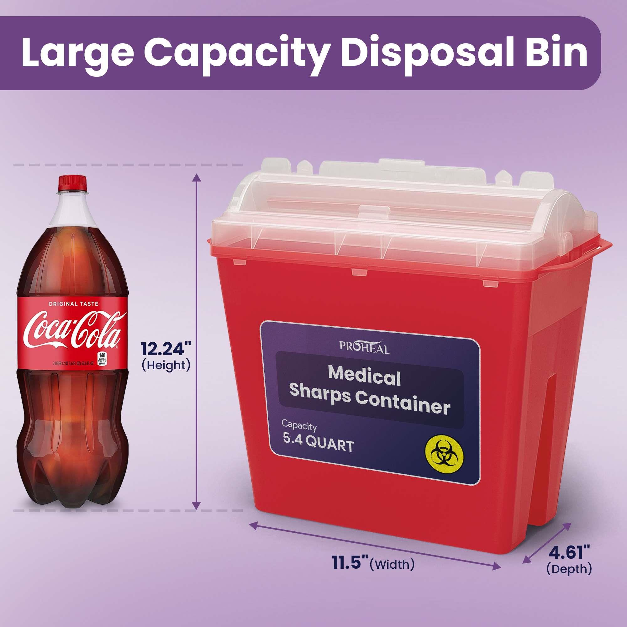 Medical Sharps Container, 5.4 Quart, 3 Pack