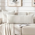 thumbnail image 4 of Fancy Homi Cream Boho Long Body Lumbar Decorative Throw Pillow Cover 20x54 inch for Bed Couch Bedroom Bench, Soft Corduroy Rectangle Solid Pillow Case 50x137 cm, Rustic Farmhouse Room Decor, 4 of 9