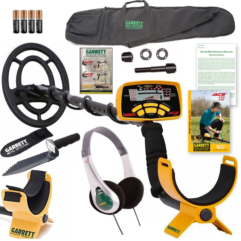 Garrett ACE 250 Metal Detector Package w/ Digger, Headphones, DVD and