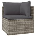 thumbnail image 3 of vidaXL 9 Piece Garden Lounge Set with Cushions Grey Poly Rattan, 3 of 5