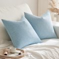 thumbnail image 2 of Juego de 2 fundas de almohada MIULEE de lino Farmhouse, 50 x 50 cm, color azul claro, 2 of 6