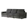 thumbnail image 7 of 107'' Black Corduroy Sectional Sofa, 3 Seater Modern Modular Oversized Upholstered Couch with Comfy Pillows Deep Seat And Square Arm For Living Room Bedroom Apartment Office (Black, 3 Seater), 7 of 7