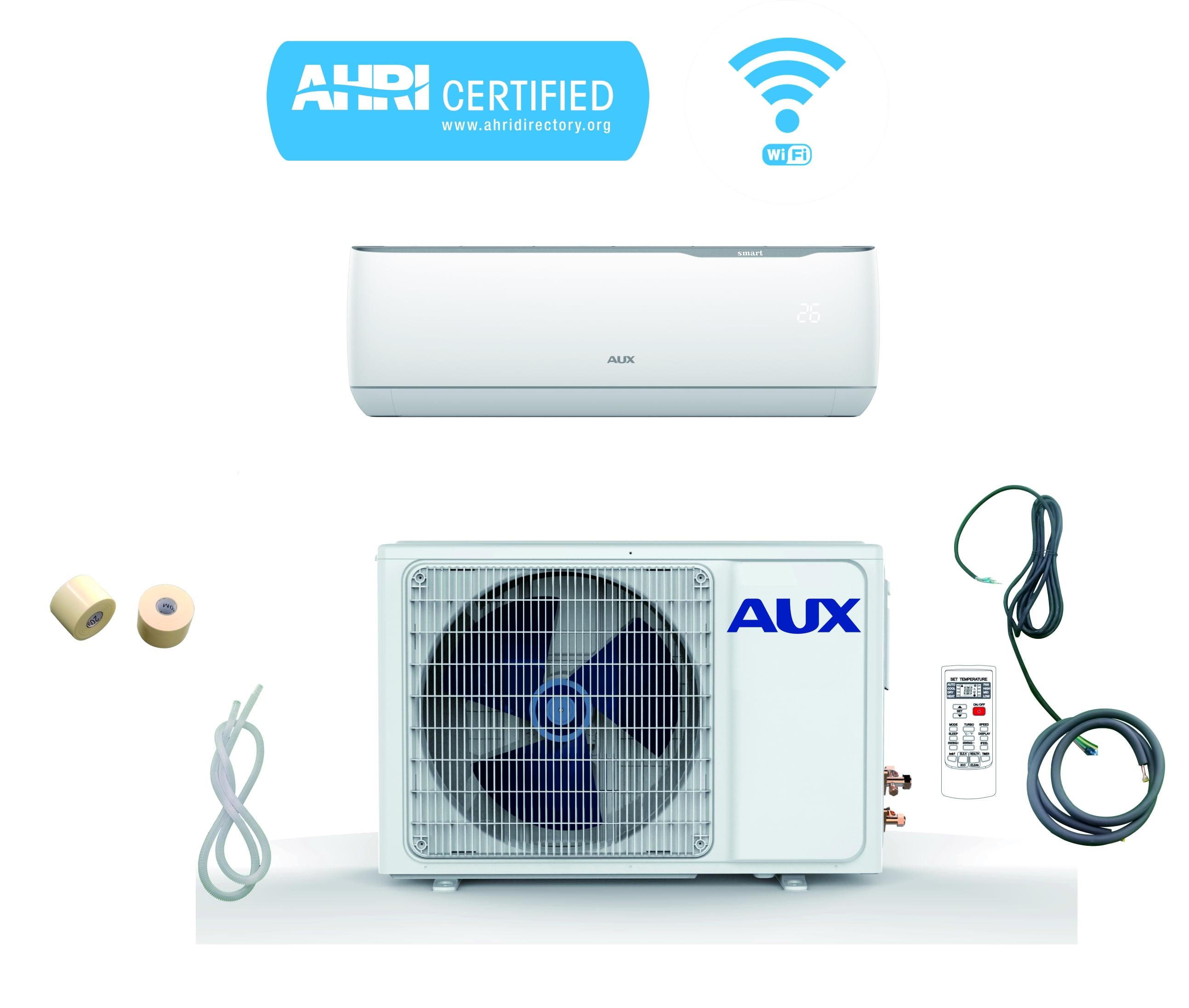 Aux 12 000 Btu Ductless Mini Split Air Conditioner With Wifi Heat Pump 17 Seer J Smart 115v 1ton 12ft With Kit Wall Mount Room Size 400 600 Square Feet Walmart Com Walmart Com Aux 12 000 Btu Ductless Mini Split Air Conditioner With Wifi Heat Pump 17 Seer J Smart 115v 1ton 12ft With Kit Wall Mount Room Size 400 600 Square Feet Walmart Com Walmart Com