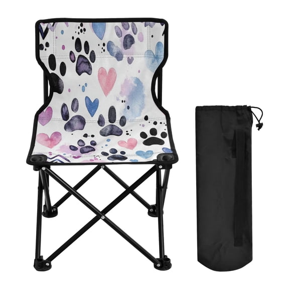 BZSMCE Camping Chairs Modern Heartfelt Pawprints Pattern Folding chair
