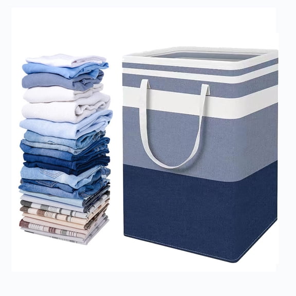 AZXY Collapsible Laundry Basket,Fabric Baskets and Bins,Foldable Dirty Clothes Storage Basket with Handles,Large Toys Pillows Quilts Storage Bag Clearance 75l