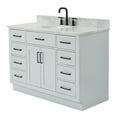 thumbnail image 4 of Ariel Hepburn 49 In. Oval Sink Vanity With Carrara White Countertop In Grey, 4 of 10