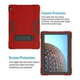 thumbnail image 4 of Goldcherry for Lenovo Tab M10 TB-X605F Case Heavy Duty Shockproof Kids Friendly Silicone Cover With Kickstand For Lenovo Tab M10 10.1 Inch TB-X605F TB-X605L Tablet(Red+Black), 4 of 6