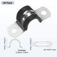 thumbnail image 3 of Uxcell 20 Paquete de Abrazaderas de Cable 0.47" Acero Inoxidable 304 Goma en Forma de U para Tubo, 3 of 7