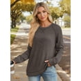 thumbnail image 4 of OALUXE Long Sleeve Shirts for Women Dressy Casual Tunic Tops Crewneck Side Split Lightweight Pullover Sweaters, 4 of 7