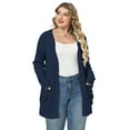thumbnail image 3 of NISVIYA Women Plus Size Cardigans Dressy Casual Below Hip Length Cardigan Sweater Long Sleeves Open-Front Sweater with Pockets, 3 of 5