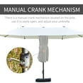 thumbnail image 6 of Outsunny Patio Umbrella 15' Steel Rectangular Outdoor Double Sided Market with base, Sun Protection & Easy Crank for Deck Pool Patio, Beige, 6 of 10