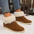 thumbnail image 3 of Mepaouo Women's Slip on Winter Snow Boots Fleece Lined Suede Insulated Fashion Dress Ankle Booties, 3 of 6