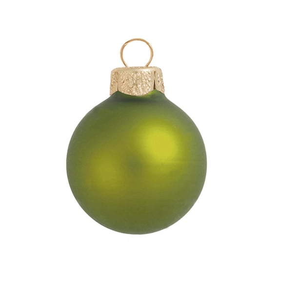 6ct Matte Green Kiwi Glass Ball Christmas Ornaments 4" (100mm)