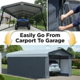 thumbnail image 3 of Arrow 12' x 20' x 7' 29-Gauge Carport with Galvanized Steel Roof Panels and Enclosure Kit, Eggshell, 3 of 28