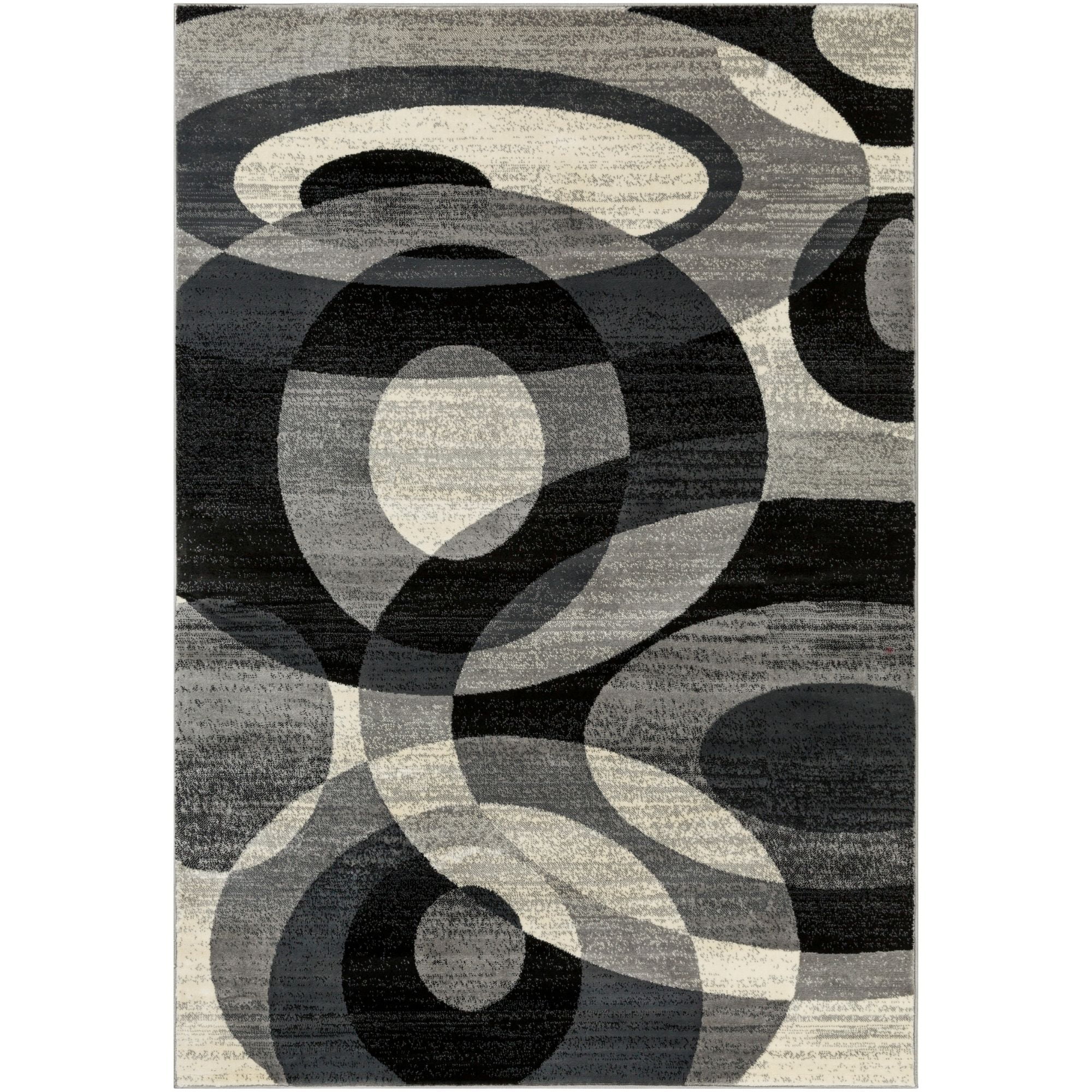 9.8' x 12.8' Chevron Patterned Black and Gray Rectangular Area Throw