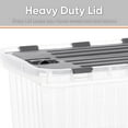 thumbnail image 3 of Superio Clear Storage Boxes with Attached Lids, Plastic Container Bins with Hinged Lids for Organizing, Stackable Crates, BPA Free, Non Toxic Organizers (6 Pack, 17"x11.65"x8.75"), 3 of 6
