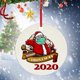thumbnail image 1 of Fiudx Ofertas relámpago del día 1 pieza de adornos navideños 2020, adornos colgantes para árbol de recuerdo con máscara de Papá Noel, 1 of 3
