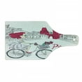 thumbnail image 1 of Prague Cutting Board, Romantic Style Composition with Girl on a Bicycle Hand Drawn Arrangement, Decorative Tempered Glass Cutting and Serving Board, in 3 Sizes, by Ambesonne, 1 of 2