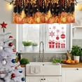 thumbnail image 5 of Thanksgiving Curtain Valances for Windows, Kitchen Valance Window Treatments Panel 2 Pack, Orange Red Pumpkin Autumn Black Country Rod Pocket Short Curtains for Bathroom Bedroom 42 x 18 Inch, 5 of 8