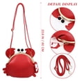 thumbnail image 2 of Bolso bandolera de piel sintética con forma de cangrejo, estilo satchel, para mujer y niña., 2 of 7