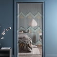 thumbnail image 4 of Colorful Beaded Door Curtain, 90x195cm Bamboo Wood Beads, Foldable Lightweight Design, Perfect for Porches and Corridors, 4 of 14