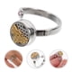 thumbnail image 4 of Anillos abiertos ajustables de acero inoxidable con aceite esencial hueco en oro de 14 quilates., 4 of 7