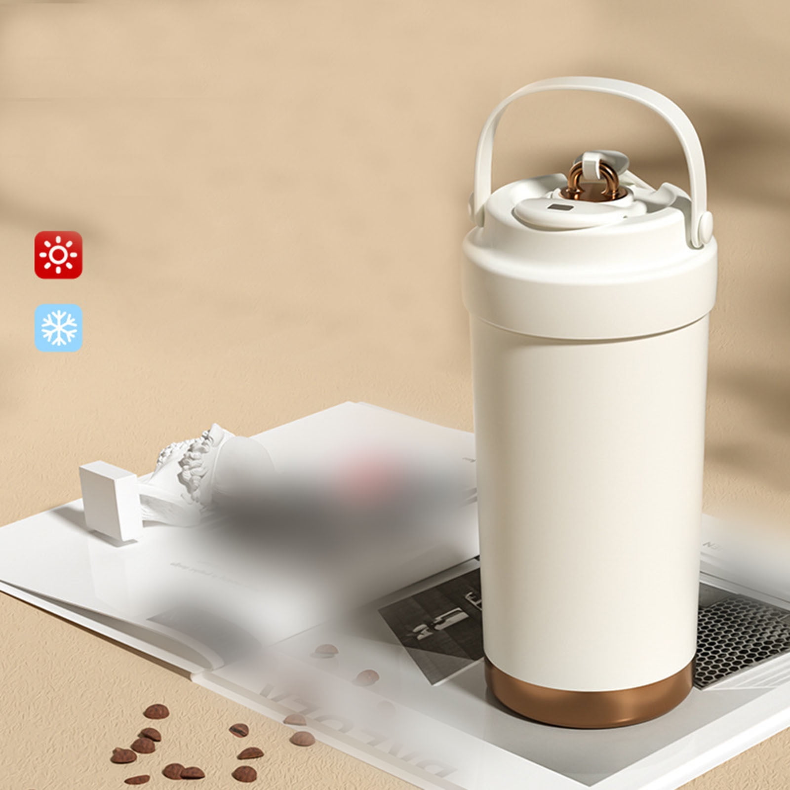 500ml Ceramic Lined Portable Water Bottle Leakproof Stainless Steel Inner Vacuum Insulation For Travel Dorm Use