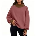 thumbnail image 2 of Zeliretfy Womens Oversized Turtleneck Sweatshirt Long Sleeve Pullover Loose Fit Comfort Tops for Work Office Daily Wear Fall Winter Spring Solid Color, 2 of 8