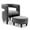 Dark Gray, variant on Costway Comfy Accent Armchair with Footrest Upholstered Velvet Barrel Chair & Ottoman Set Grey