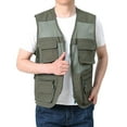 thumbnail image 3 of Men's Multi-Pocket Cargo Vest Lightweight Casual Full Zip Tank Coat for Outdoor Work, Fishing, Travel & Photography, 3 of 8