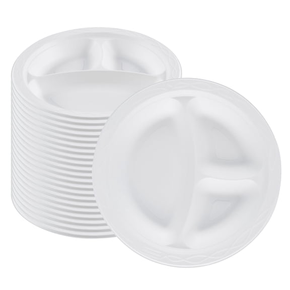 Chef 101 Round Black Plastic Plate - Microwavable - 10 1/4