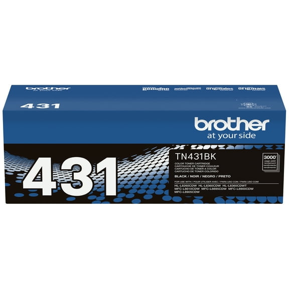 Brother Genuine TN431BK Standard Yield Printer Toner Cartridge, Black