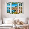 thumbnail image 2 of Elephant Stock Window To Limone Sul Garda Wall Art - Horizontal Multi Panel Canvas - Living Room Wall Decor - Beach Multi Panel - White And Blue Decor - 50" x 32", 2 of 4