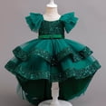 thumbnail image 5 of XEGLSBU Girls Dresses Size 12 Party Girls Formal Dress with Skirt and Detachable Train for Girl Pageant Party Wedding Recital Green Size 5-6 Years, 5 of 7