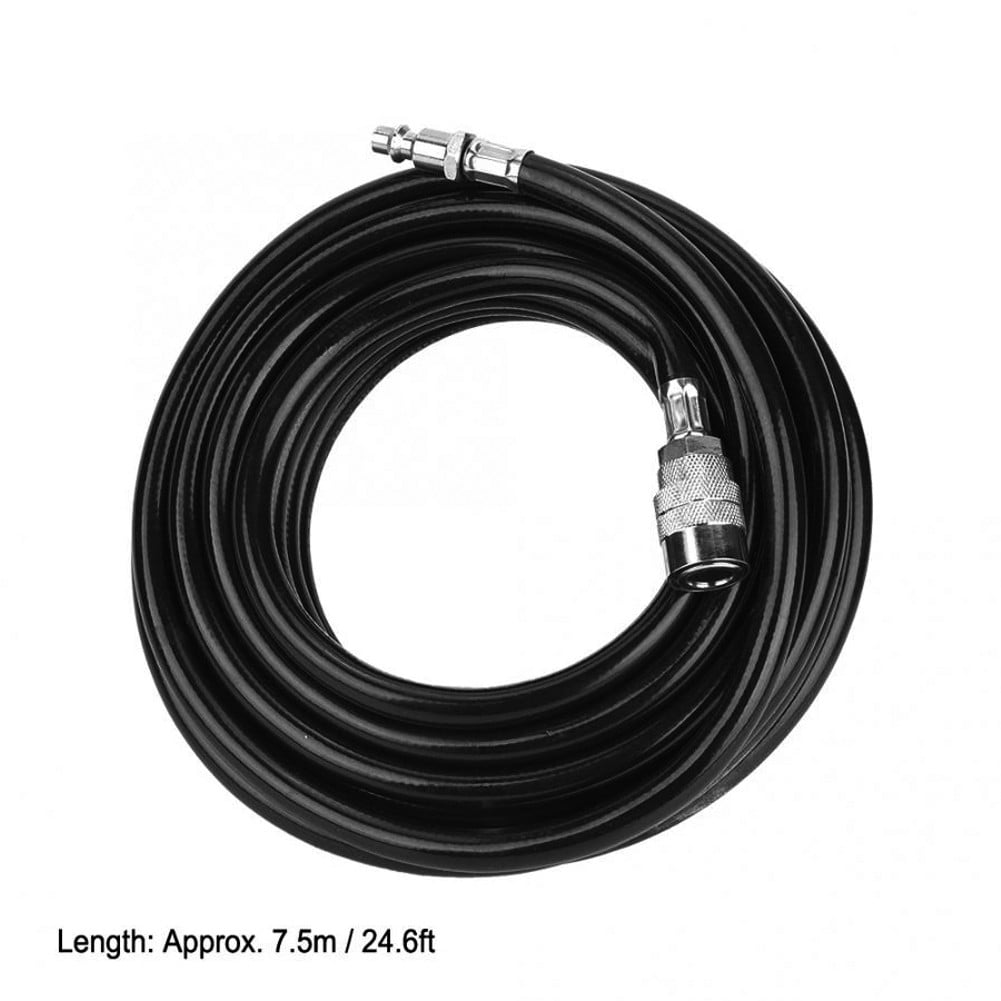 24.6Ft Pvc Pneumatic Air Compressor Hose Accessory with Quick Connect Air Hose