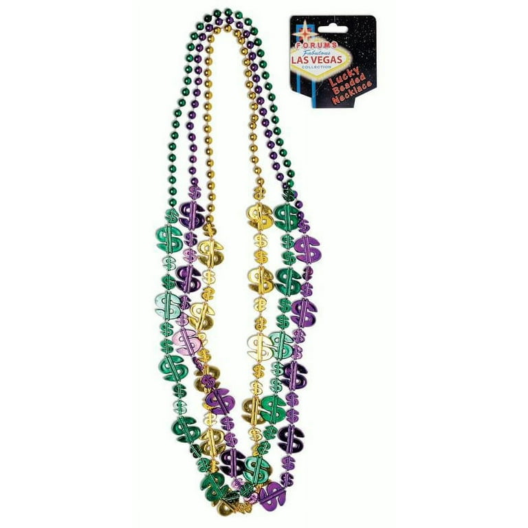 Dollar Sign Beads Pack Of 3 Assorted Color Plastic bead