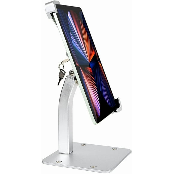 woleyi Support de Kiosque pour Tablette de Bureau Antivol, Support d'Affichage Robuste pour Tablette de Comptoir avec Verrou de Sécurité et Clé, Compatible avec iPad P