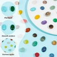 thumbnail image 5 of 40Pcs 20 Colors Mixed Gemstone 10mm Cabochons 14x10mm Oval Quartz Chakra Gemstone Natural Agate Cabochons Half Round Gemstone Cabochons Mixed Color for Jewelry Making, 5 of 6