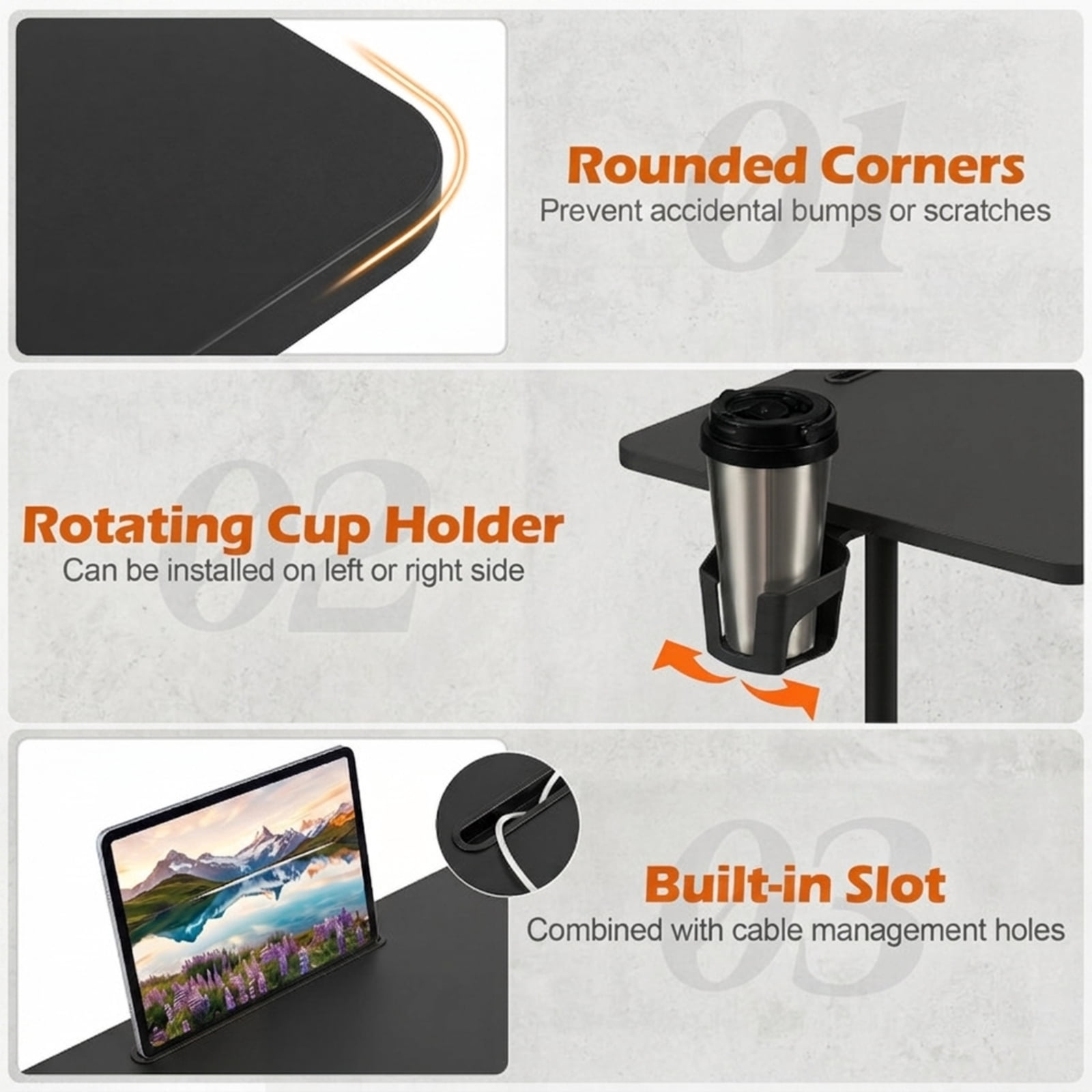 Furnibear Mobile Standing Desk and Height Adjustable Rolling Laptop Desk with Cup Holder Storage Basket and Locking Wheels for Small Spaces, Black