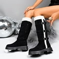thumbnail image 5 of Viluyesy Womens Snow Boots, Fashion Buckle Knee High Thicken Heels Winter Comfort Warm Tall Boots Black US7, 5 of 9