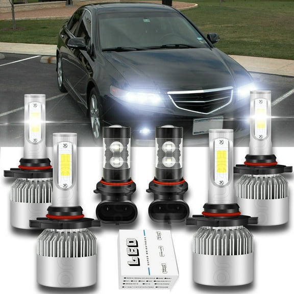 BMZONCC For 2003 2004 2005 Toyota 4Runner  LED Headlight Bulbs,9005 High 9006 Low  9145 Fog Beam LED Headlight Bulbs 6000K Cool White