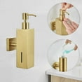 thumbnail image 2 of 304 Brushed Stainless Steel Manual Soap Dispenser Wall Mounted Golden Black Square Round Soap Dispenser for Hotel Bathrooms (B-Silver-Punched), 2 of 7