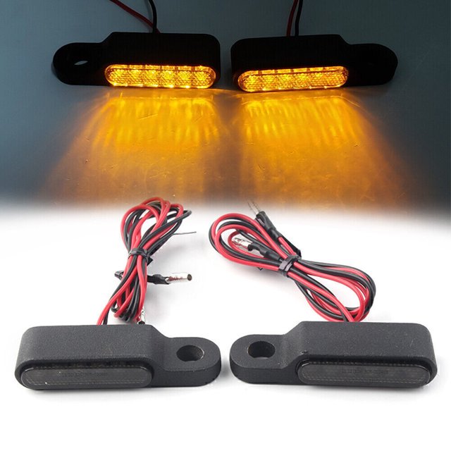 Luz intermitente universal para mini motor LED, luz intermitente para palanca de embrague de freno, color negro