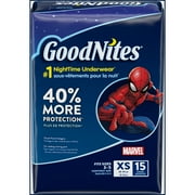 Goodnites Overnight Underwear for Boys, XS (28-43 lb.), 15 Ct